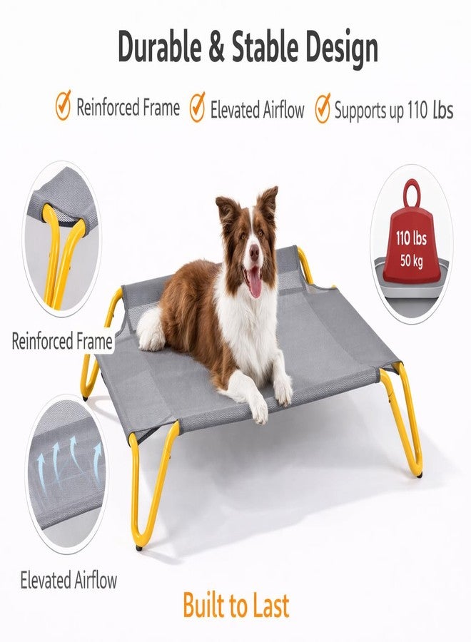 Elevated Dog Bed with Removable Cushion, Cooling Raised Pet Cot, Breathable Mesh Dog Bed, Washable Soft Mat, Durable Metal Frame, Indoor Outdoor Raised Pet Bed for Small Medium Dogs - Image 4