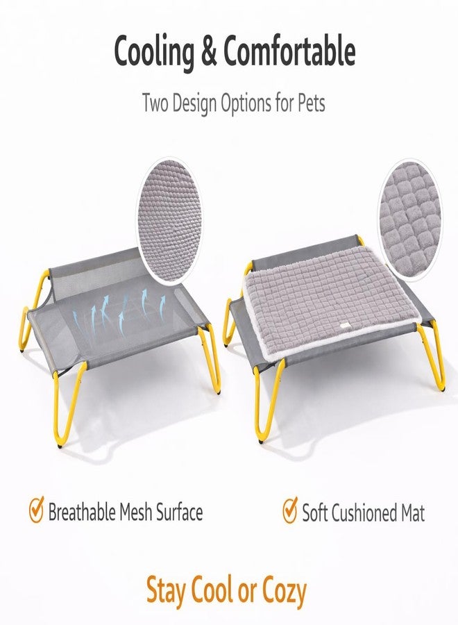 Elevated Dog Bed with Removable Cushion, Cooling Raised Pet Cot, Breathable Mesh Dog Bed, Washable Soft Mat, Durable Metal Frame, Indoor Outdoor Raised Pet Bed for Small Medium Dogs - Image 2