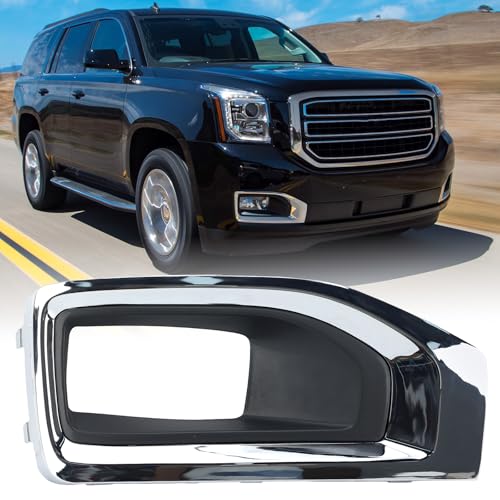 Clidr Fog Light Chrome Trim Cover for GMC Yukon/Yukon XL 2015-2020 Passenger Side 22936427 GM1039187 (Right) - Image 1