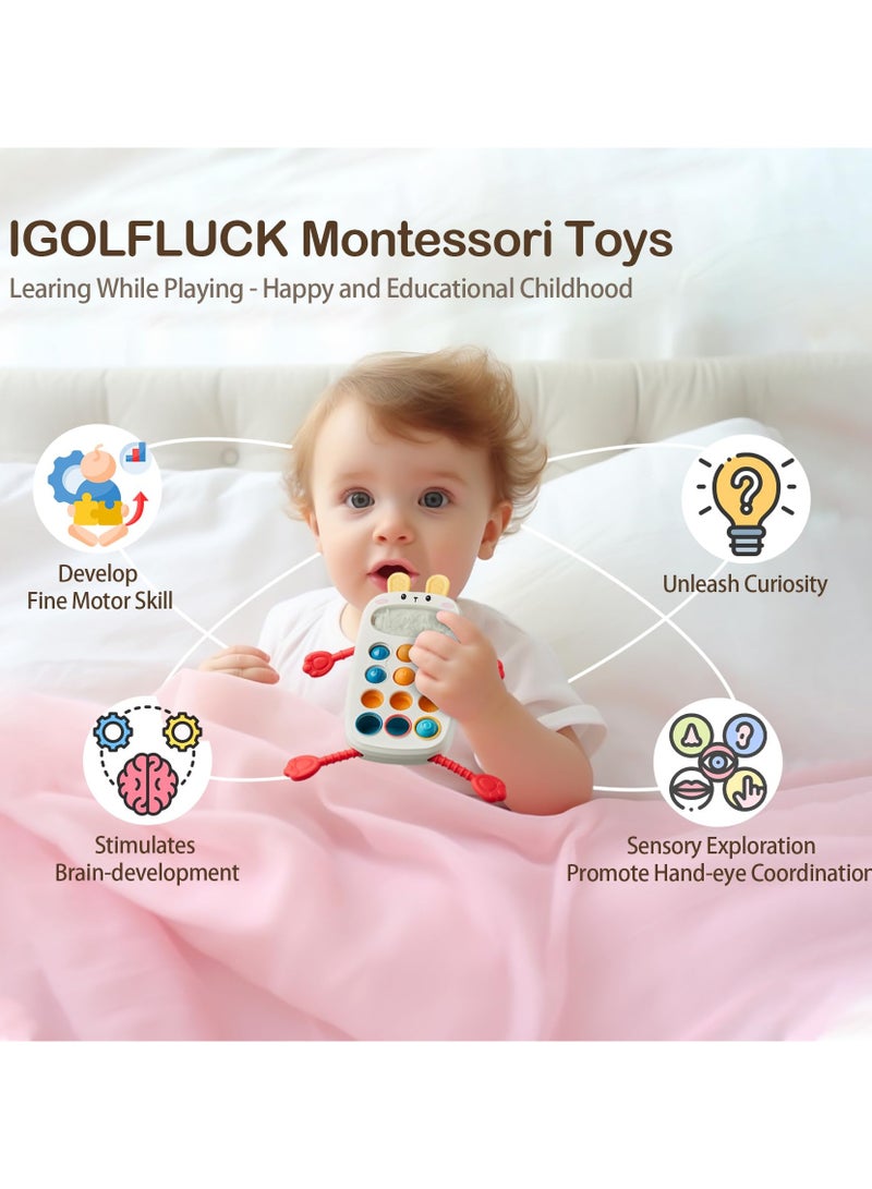 Montessori Pull String Toys for 18M+, Sensory Toys for Babies, Food Grade Silicone Pull String Activity Toy, Fine Motor Toys, Travel Toys, for Babies 6-12 Months - Image 3