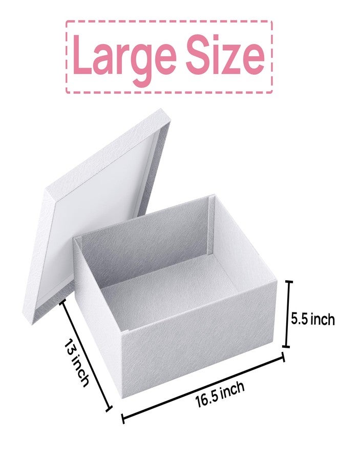 JOYIT White Gift Box 16.5''x13''x5.5'' - Large Gift Boxes with Lid for Presents Packaging, Birthday, Christmas, Wedding, Anniversary, Big Gift Box with Ribbon, Shred Filler, Card, Wax Seal (White) - Image 2