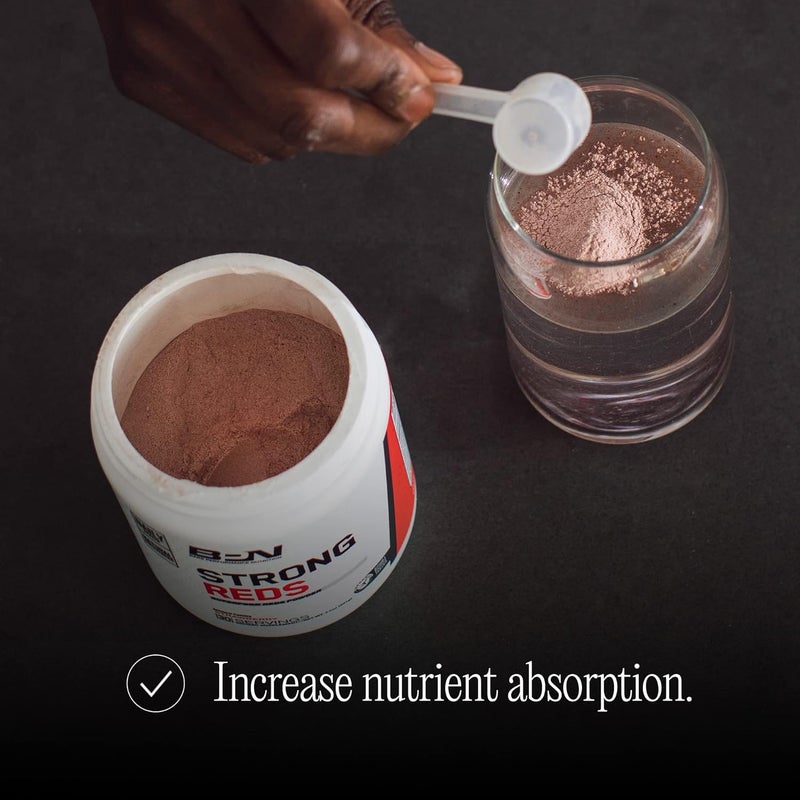 BARE PERFORMANCE NUTRITION BPN Strong Reds Superfood Powder Digestive Enzymes Antioxidants Improved Natural Energy 30 Servings Strawberry - Image 5