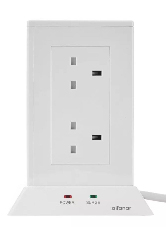 Alfanar Vertical Extension – 8 Power Outlets with 2 USB Ports – 3M Cable – 13A - Image 5