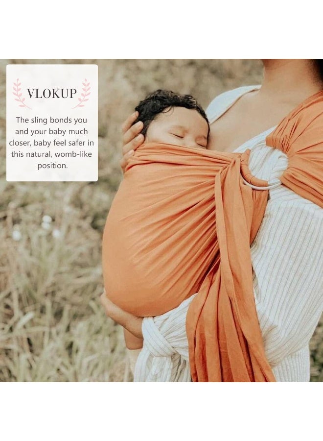 Vlokup Baby Ring Sling Baby Carrier, Extra Soft Baby Sling Carrier for Newborn to Toddler, Lightweight Breathable Adjustable Baby Wrap Sling, Brown - Image 4