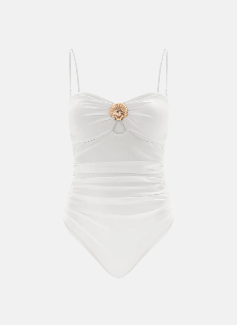 Lichi Strappy bikini suit with shell decoration