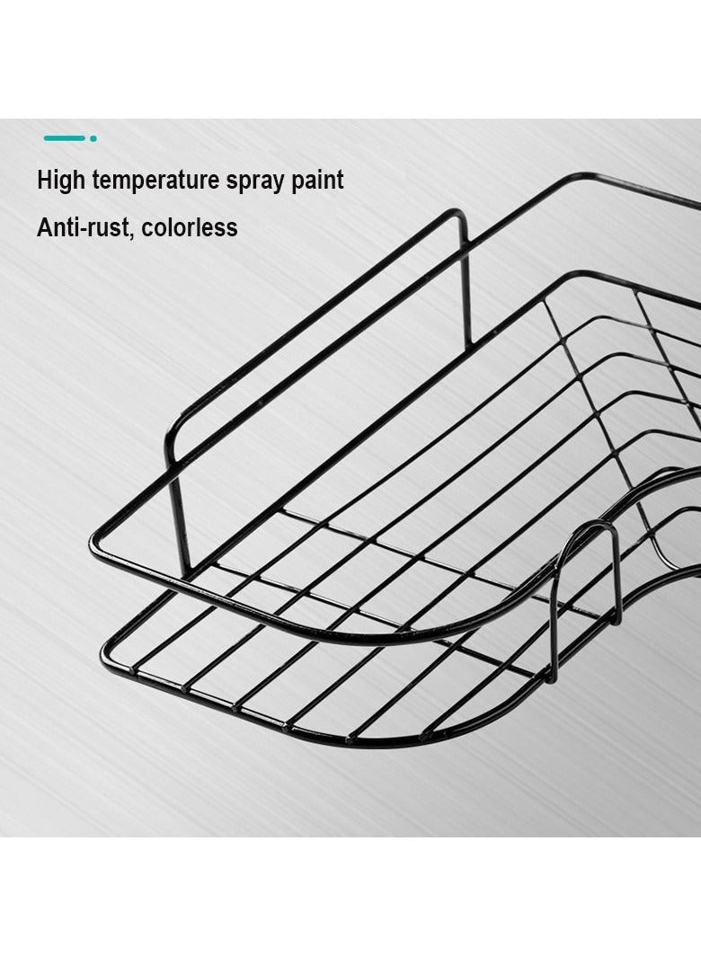 Sakina 2Pcs Corner Bathroom Shelf , Adhesive Shower Organizer, Shower Rack , Large Capacity, Rustproof Stainless Steel Shower Shelf for Inside Shower & Bathroom Storage&Home Decor, Black - Image 3