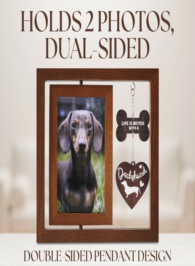 InnoBeta Dachshund Gifts, Wiener Dog Gifts, Rotating Picture Frame, 4x6 Double-Sided Display Photo Frame, Life is Better with A Dachshund - Image 4