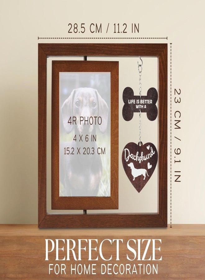 InnoBeta Dachshund Gifts, Wiener Dog Gifts, Rotating Picture Frame, 4x6 Double-Sided Display Photo Frame, Life is Better with A Dachshund - Image 2