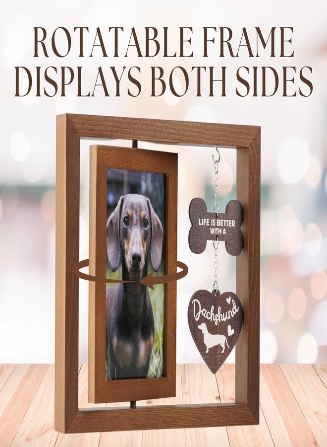 InnoBeta Dachshund Gifts, Wiener Dog Gifts, Rotating Picture Frame, 4x6 Double-Sided Display Photo Frame, Life is Better with A Dachshund - Image 3
