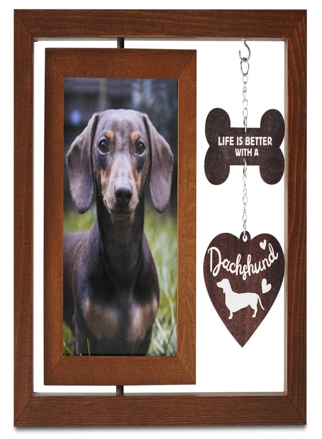 InnoBeta Dachshund Gifts, Wiener Dog Gifts, Rotating Picture Frame, 4x6 Double-Sided Display Photo Frame, Life is Better with A Dachshund - Image 1