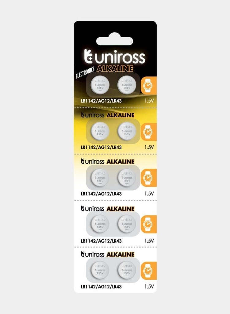 Uniross Alkaline Coin Cells AG12 (Blister of 10)