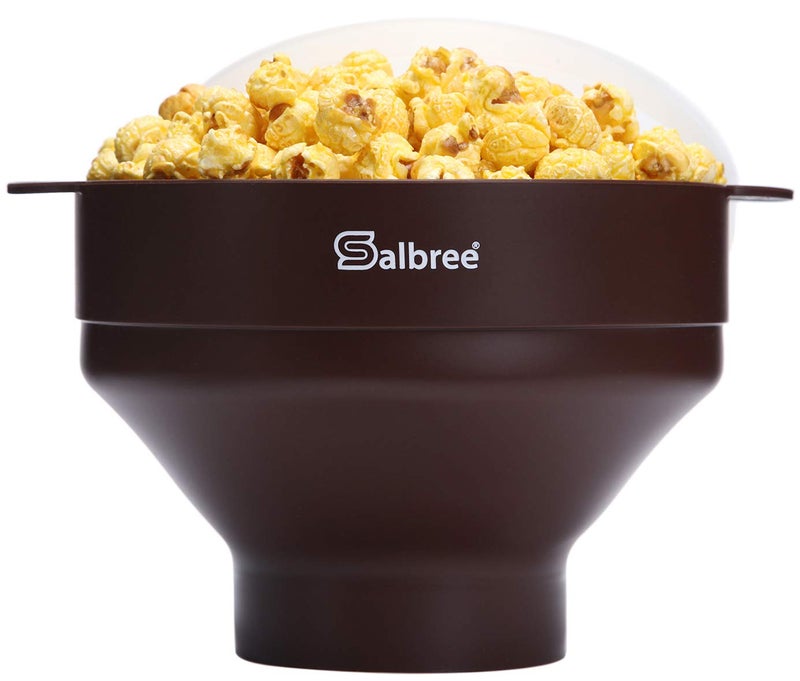 Salbree The Original Salbree Collapsible Silicone Microwave Popcorn Popper Maker Machine Microwavable Bowl Holds 16 Cups Uses Hot Air and Oil Always Optional  The Most Colors Available Chocolate