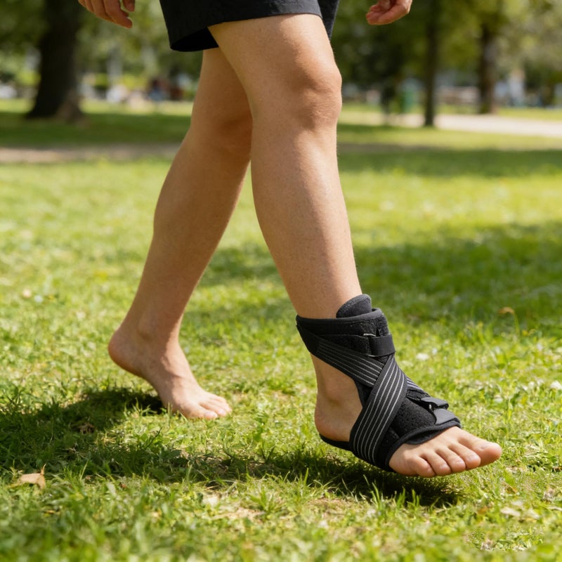 Plantar Fasciitis Night Splint Adjustable Foot Drop Brace with Green Insole and Carry Bag - Image 5