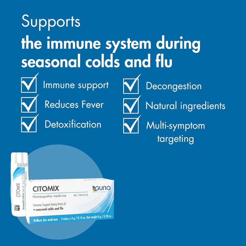 Guna Citomix Homeopathic Immune Support for Seasonal Colds and Flu - 2 Tubes - Image 2
