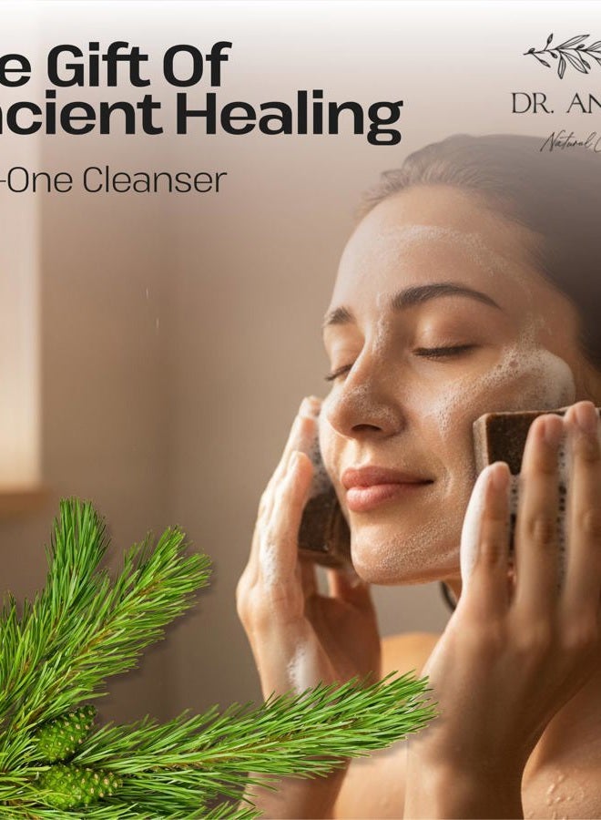 Dr.Ancient Pine Tar Black Soap Bar, Organic Soap Bars Handcrafted the Traditional Way, Natural Chemical-Free, Vegan, Used for Face and Body, Deep Cleansing, and Nourishing Daily Skin - Image 4