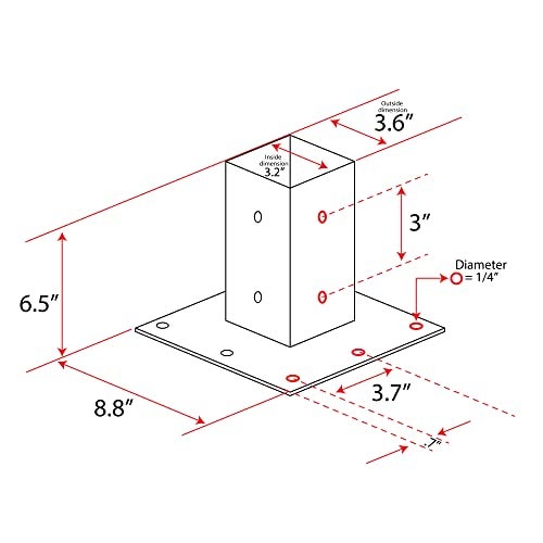 Mail Boss 7157 Surface Mount Post Base Plate, Cream White - Image 3