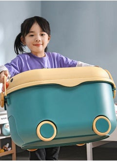 CityRiya-Long Kids Toy Storage Box Children Toy Box Large Storage Bin Rolling Storage Organizer/Basket/Trunk for Kids Clothes Toys Storage Cube Home Chest Toy Storage Organizer Container with Wheels for Kids  - Image 5