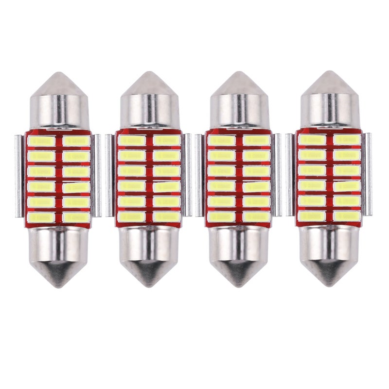 8 pcs 31mm 4014 Super Bright Festoon Bulb Dome Light No Error Auto Interior Reading Lamp Two Tips White Light 12 - Image 2