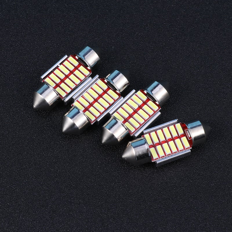 8 pcs 31mm 4014 Super Bright Festoon Bulb Dome Light No Error Auto Interior Reading Lamp Two Tips White Light 12 - Image 1