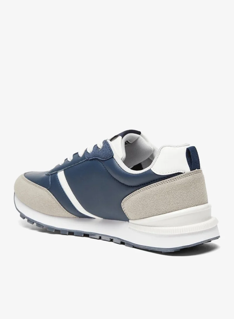 لي كوبر حذاء رياضي رجالي برباط وكاحل منخفض بتصميم ألواح