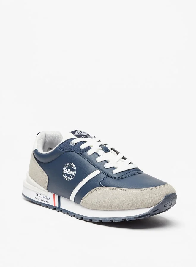 لي كوبر Men's Panelled Low Ankle Lace-Up Sneakers