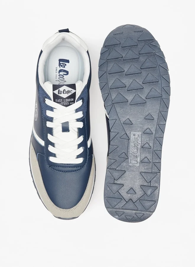 لي كوبر Men's Panelled Low Ankle Lace-Up Sneakers