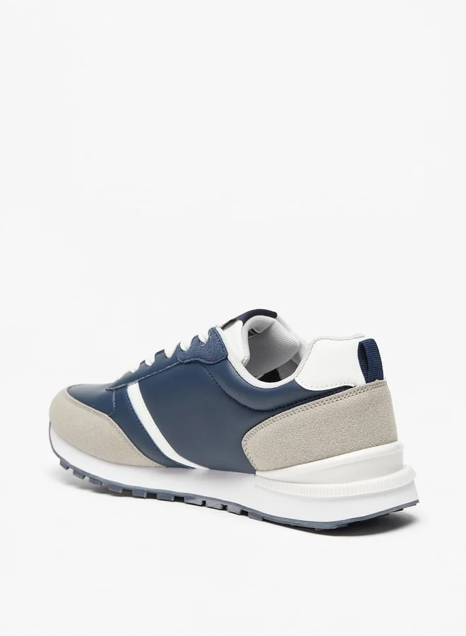 لي كوبر Men's Panelled Low Ankle Lace-Up Sneakers