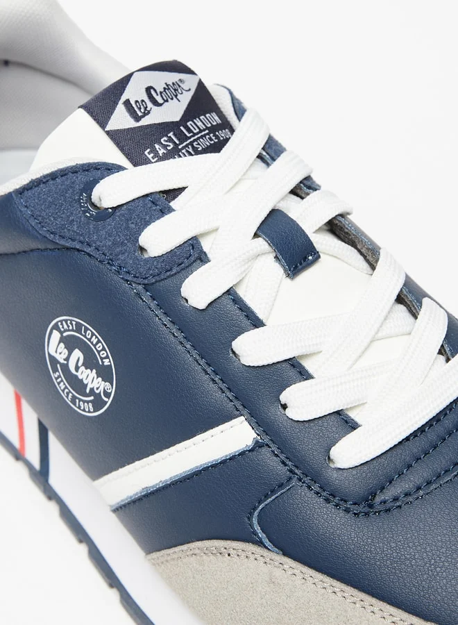 لي كوبر Men's Panelled Low Ankle Lace-Up Sneakers