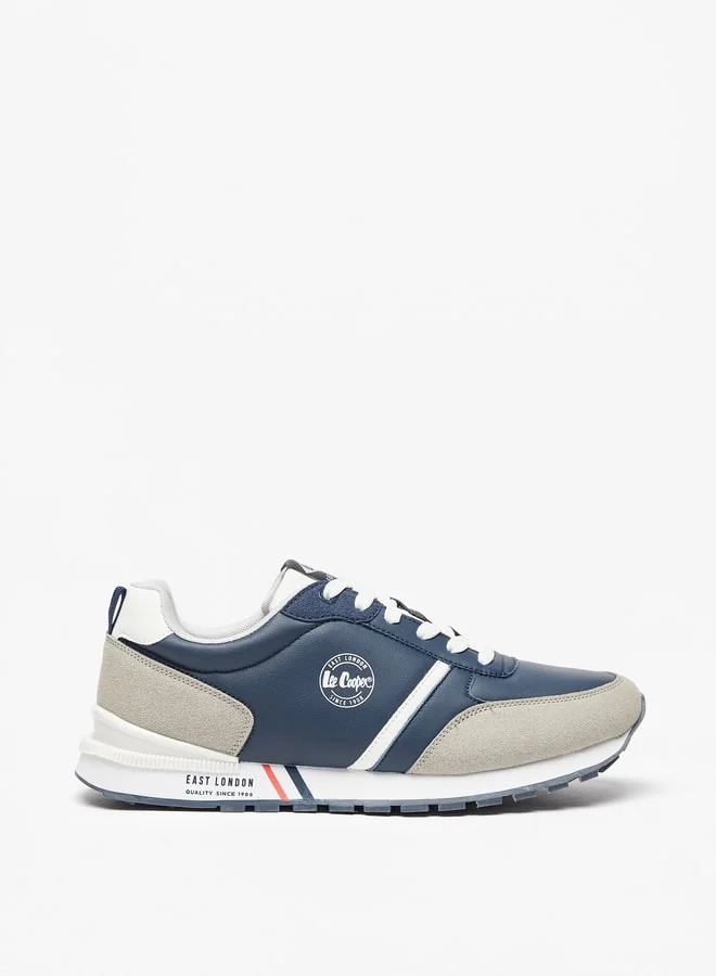 لي كوبر Men's Panelled Low Ankle Lace-Up Sneakers