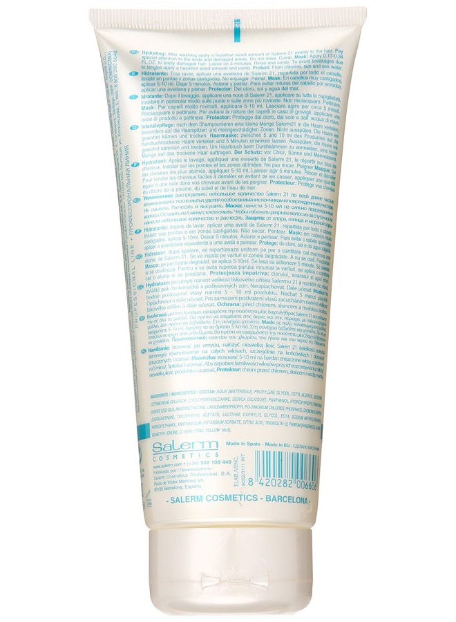 Salerm Cosmetics Instant Hair Conditioner 21 Silk Protein - 200 ml - Leave-In or Rinse-Out Conditioner - with Silk Proteins - Heat Protector and Hydrating - Image 2