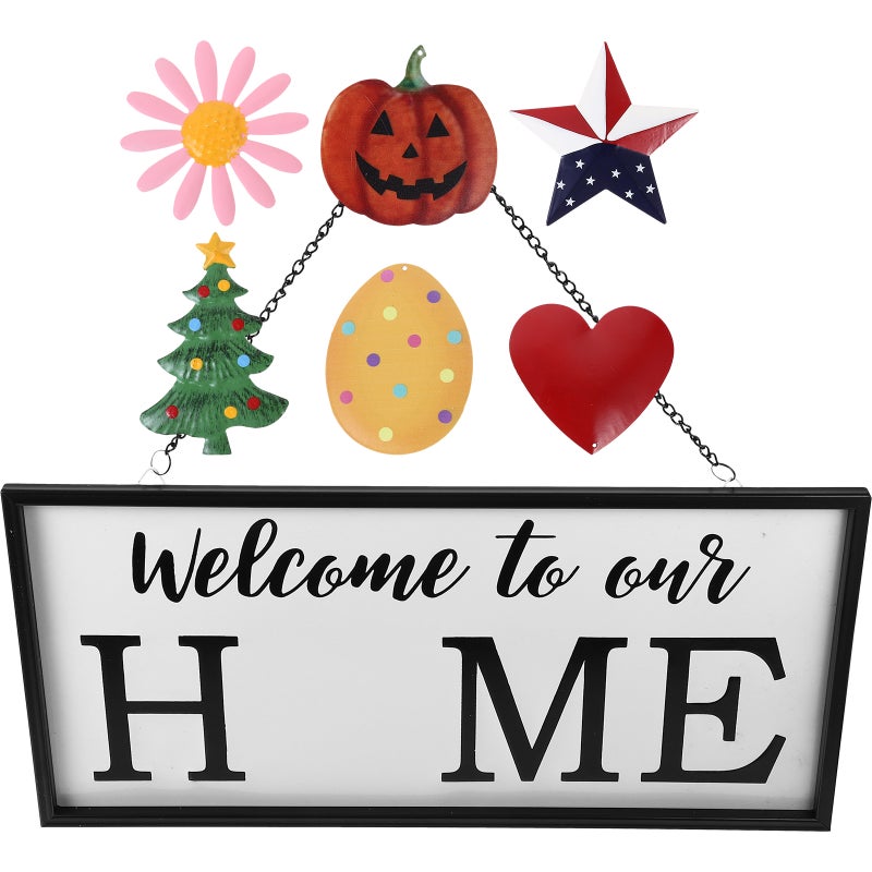 🏠 لوحة ترحيب موسمية قابلة للتغيير للديكور الاحتفالي تعليق جداري أنيق - Image 5
