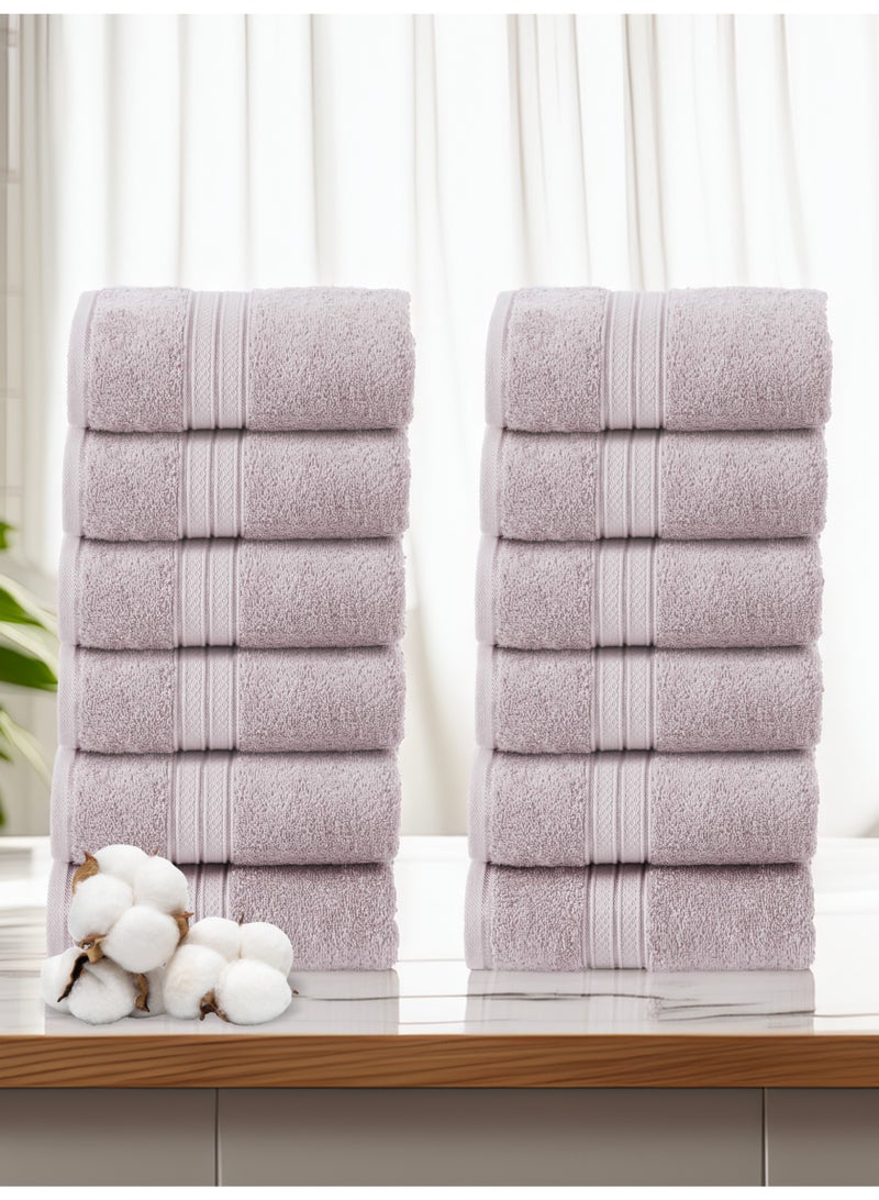 Donetella 12-Piece Washcloth Set, 30x30 cm | 100% Combed Cotton 600 GSM | Thick, Soft, Ultra-Absorbent & Quick-Drying | Ideal for Spa, Gym, Hotel & Daily Use - Image 1