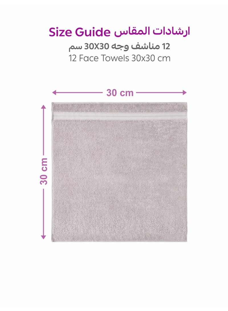 Donetella 12-Piece Washcloth Set, 30x30 cm | 100% Combed Cotton 600 GSM | Thick, Soft, Ultra-Absorbent & Quick-Drying | Ideal for Spa, Gym, Hotel & Daily Use - Image 3