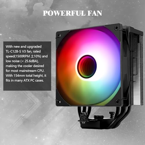 Thermalright مبرد وحدة المعالجة المركزية Thermalright Assassin Spirit 120 Vision ARGB الأسود مع شاشة LCD عرض IPS بدقة 240*240 بوصة 1.54، تبريد هوائي لوحدة المعالجة المركزية للكمبيوتر لـ LGA1700/1851/115X، AM4/AM5، مشعاع عالي الأداء - Image 5