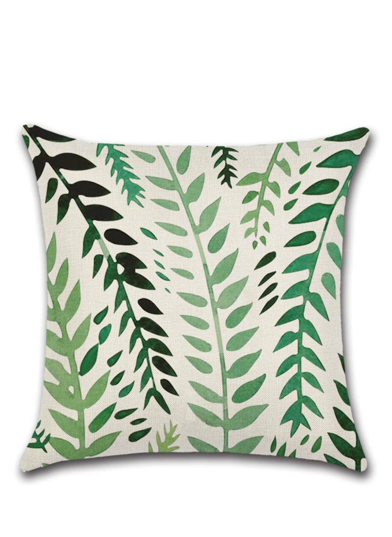 SYOSI - Outdoor Decorative Cushion Covers 45x45 cm Waterproof Pillow Covers Tropical Leaf Outdoor Cushions Patio Garden Geometric Pillowcases for Bench Sofa Home Decor Set of 4 - Image 1