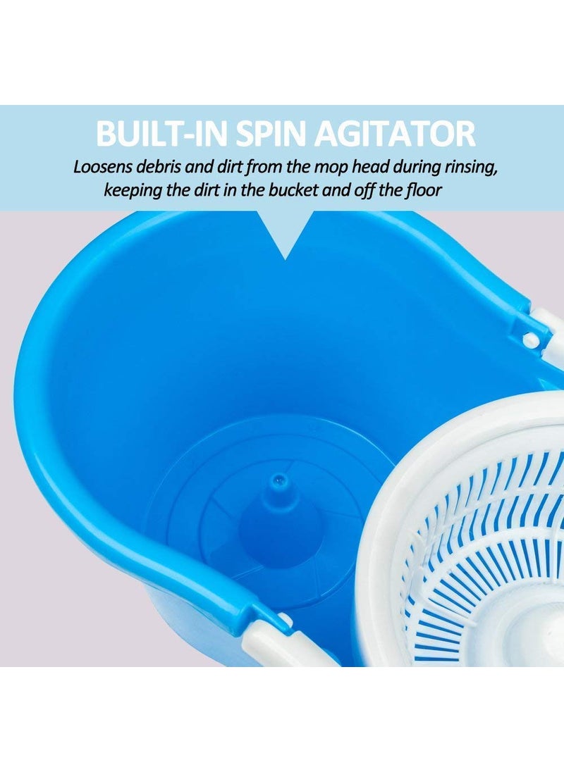 GTC - GTC® Mop Set360 Degree Spin Floor Cleaning Easy Bucket PVC Mop with 2 Microfiber Heads (Random Colour, Standard) - Image 1