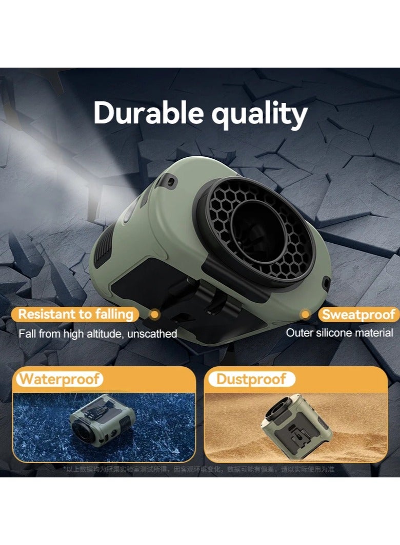 AROAQ 20000mAh Outdoor Portable Waist Fan Hanging Neck Fan Strong Wind with Power Bank LED Lighting for Sports Courier Outdoor Working - Image 2