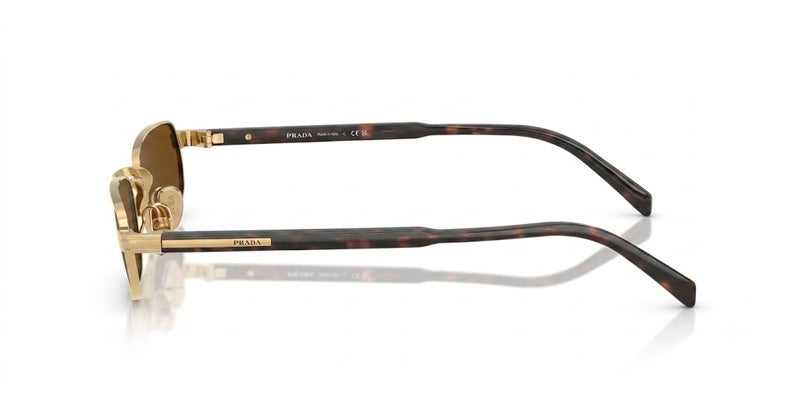 Prada SPRB54S 5AK-40K 54 Gold Metal Rectangle Sunglasses with Brown Lenses for Unisex - Image 4