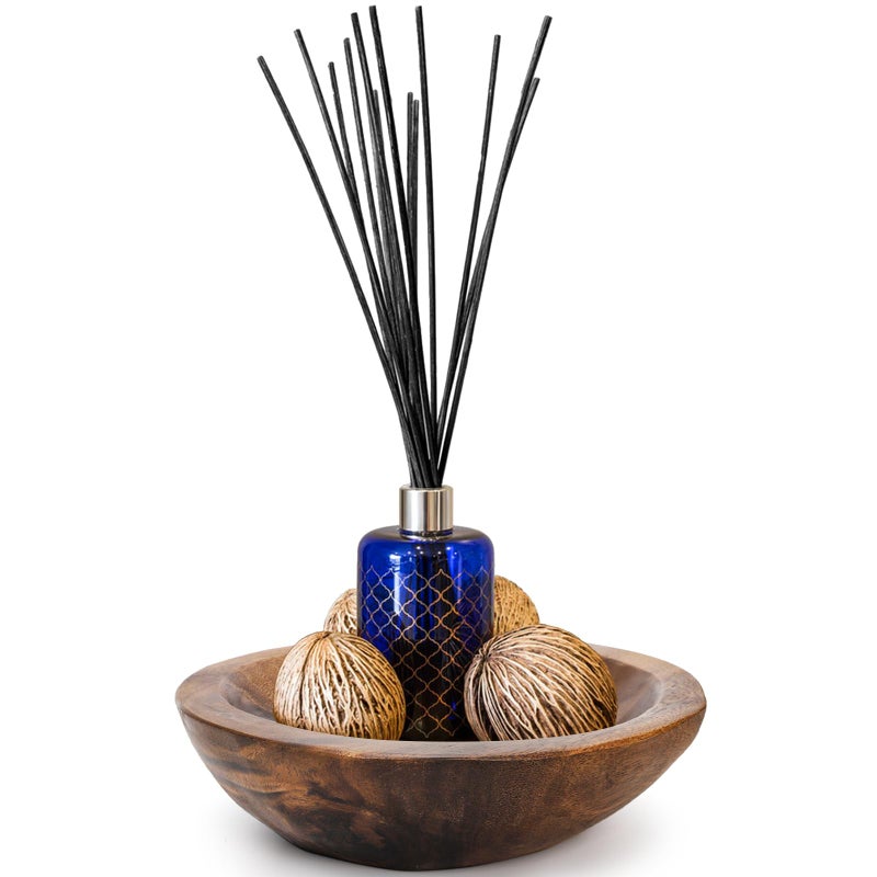 ZENFUN Wooden Decorative Bowl, Wood Round Serving Bowl, Walnut Tray Dish Kitchen Dining for Fruits, 9.4" Diameter x 2.5" Height, Seamless - Image 5