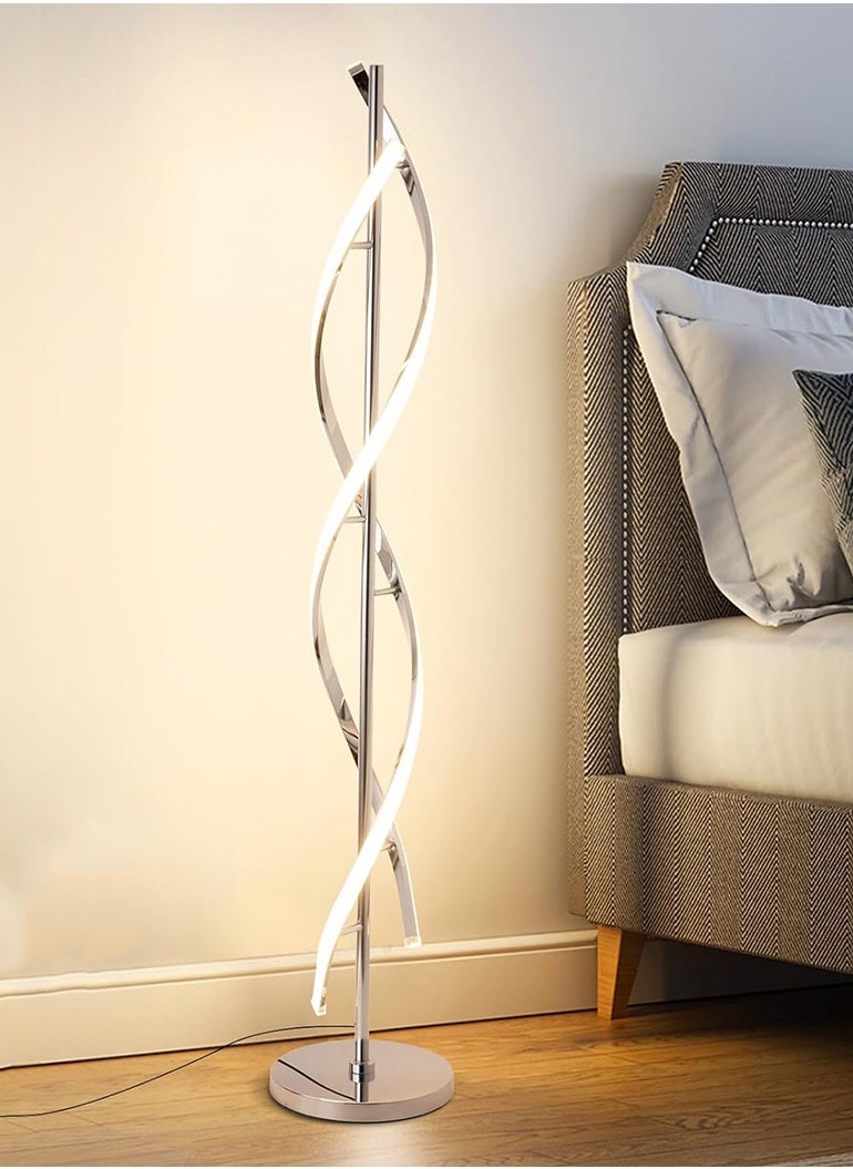 HOCC Creative Spiral LED DNA Floor Lamp Silver  - Image 2