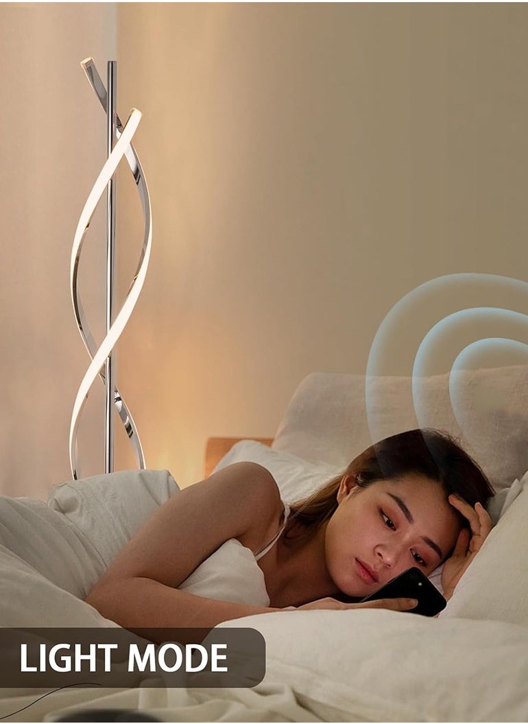 HOCC Creative Spiral LED DNA Floor Lamp Silver  - Image 3