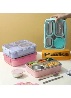 Leakproof 4 Compartment Lunch Box With Spoon & Chopstick 304 Stainless Steel Bento Box Tiffin Box For Office, School, Picnic (Mint Green) - pzsku/Z9A1210C1007C81AA9846Z/45/_/1733731361/d82bfeb7-685d-490e-a0a8-9e96f181985f