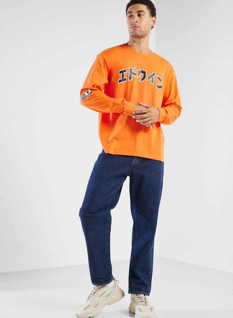 Edwin  Katakana Retro T-Shirt Ls for Men | Best Price UAE