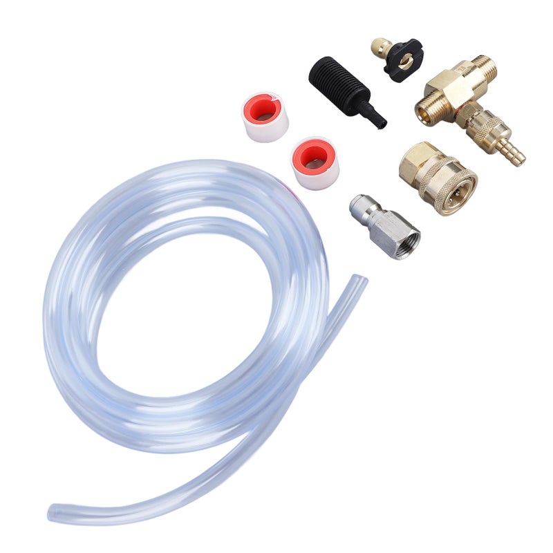 High Pressure Washer Chemical Injector Kit 4000PSI Adjustable Valve 9 8ft Hose Black Nozzle - Image 3