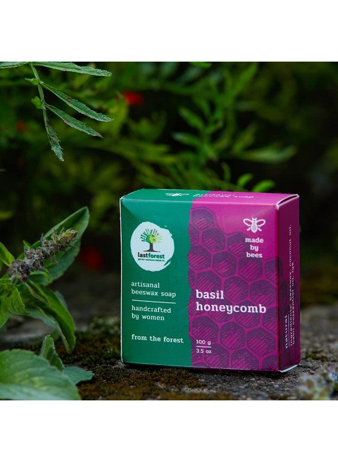 Last Forest Beeswax Soap (100gm), Herbal Bathing Soap for Glowing Skin, Handcrafted, Handmade, 100% Ingredients, Moisturizing, Beeswax, Bathing Soap for Men & Women (Basil) - Image 2