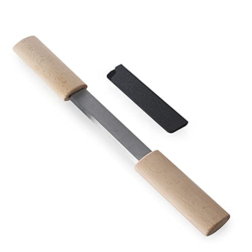 HERMIT TOOLS Wood Carving Tools with Sheath Woodworking Tool 5.1" Draw knife Wood Chisels Wood Draw Knife Woodworking Drawing Tools Fleshing Knife - Image 1