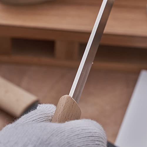 HERMIT TOOLS Wood Carving Tools with Sheath Woodworking Tool 5.1" Draw knife Wood Chisels Wood Draw Knife Woodworking Drawing Tools Fleshing Knife - Image 4