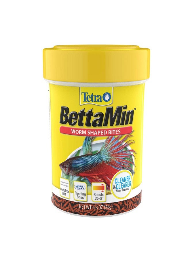 تترا لدغات على شكل دودة من Tetra BettaMin، 0.98 أونصة، نظام غذائي كامل لأسماك البيتا - Image 1