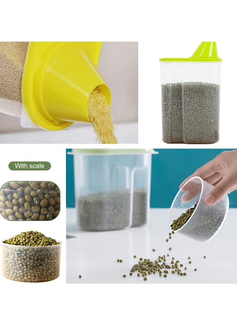 BEEK Elinala Cereal Storage, 4-Piece Storage Containers Set, Labelled Storage Boxes for the Kitchen with Lid for Dry Food, Cereals and Flour.