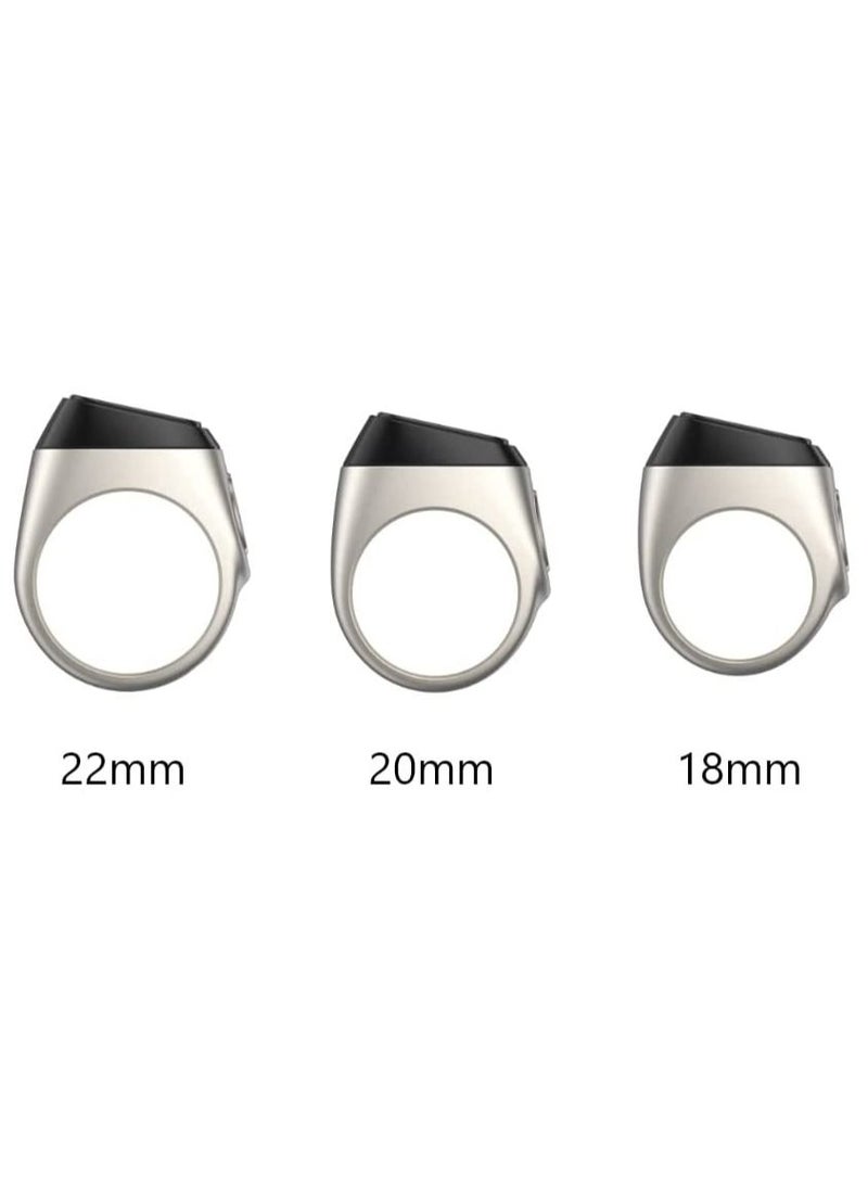 iQIBLA Smart Tasbih Zikr Ring New 2022 Aluminium alloy only 11.7g 18 MM SILVER With Charging Box - Image 3